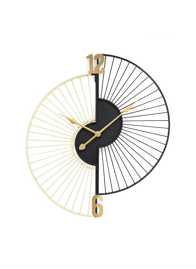 DANUBE HOME Cambridge Wall Accent Wall Clock Stylish Modern Design Large Decorative Timepiece For Living Room Office Bedroom Elegant Home Decor Piece 60X68.5X4.5Cm Black  - Image 1