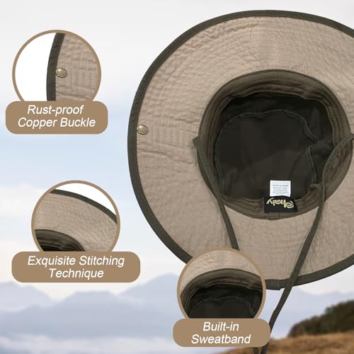 Phaiy Bucket Hat Wide Brim UV Protection Sun Hat Boonie Hats Fishing Hiking Safari Outdoor Hats for Men and Women - Image 3