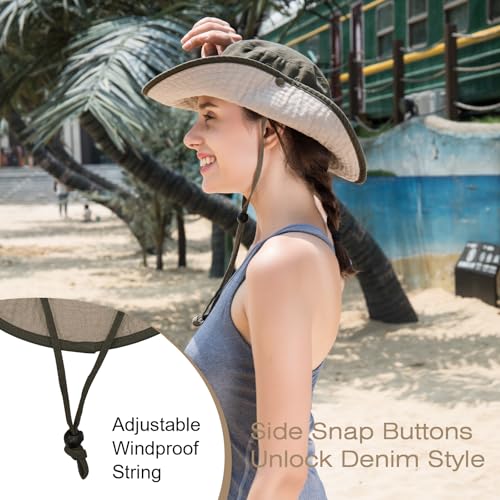 Phaiy Bucket Hat Wide Brim UV Protection Sun Hat Boonie Hats Fishing Hiking Safari Outdoor Hats for Men and Women - Image 4