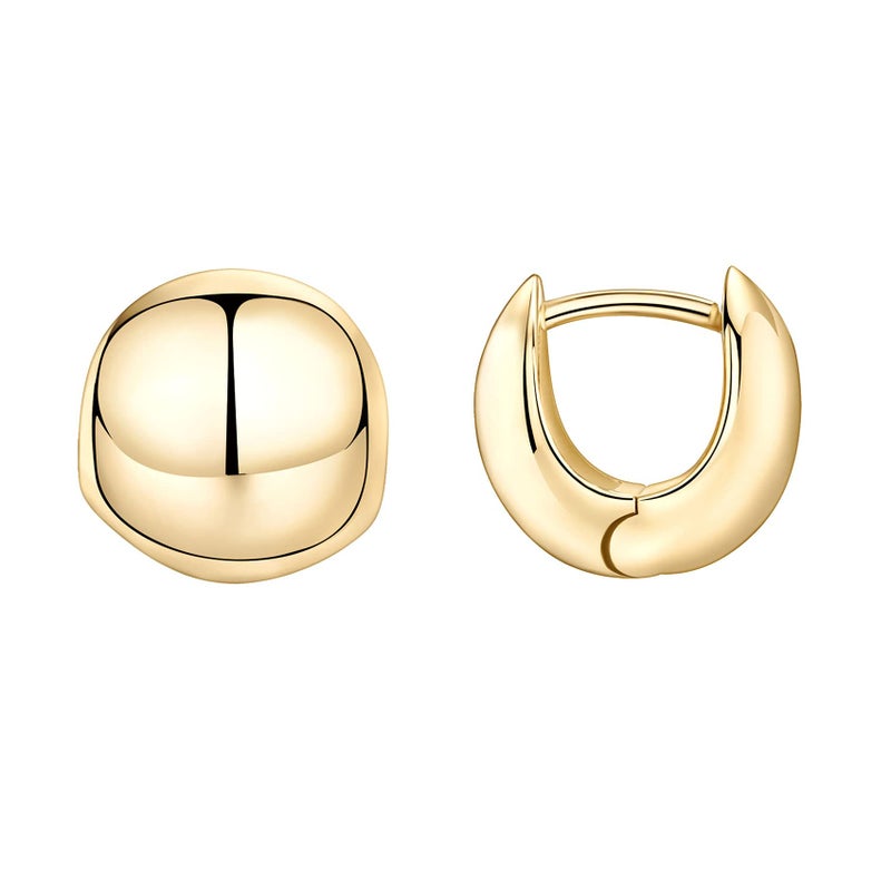 PAVOI 14K Yellow Gold Plated 925 Sterling Silver Post Twisted Open Hoop Earrings Women's Small Braided Hoop Earring - Image 1