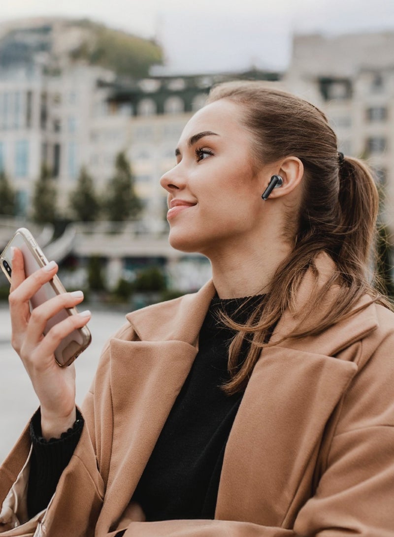 GREEN LION True Wireless Earbuds Osaka / Touch Control / Dual Mic ENC / 35 dB Noise Reduction Hybrid ANC / Voice Assistant / Sweat Resistant for Workout /Gym/ Music / Bluetooth Calls - Grey - Image 2