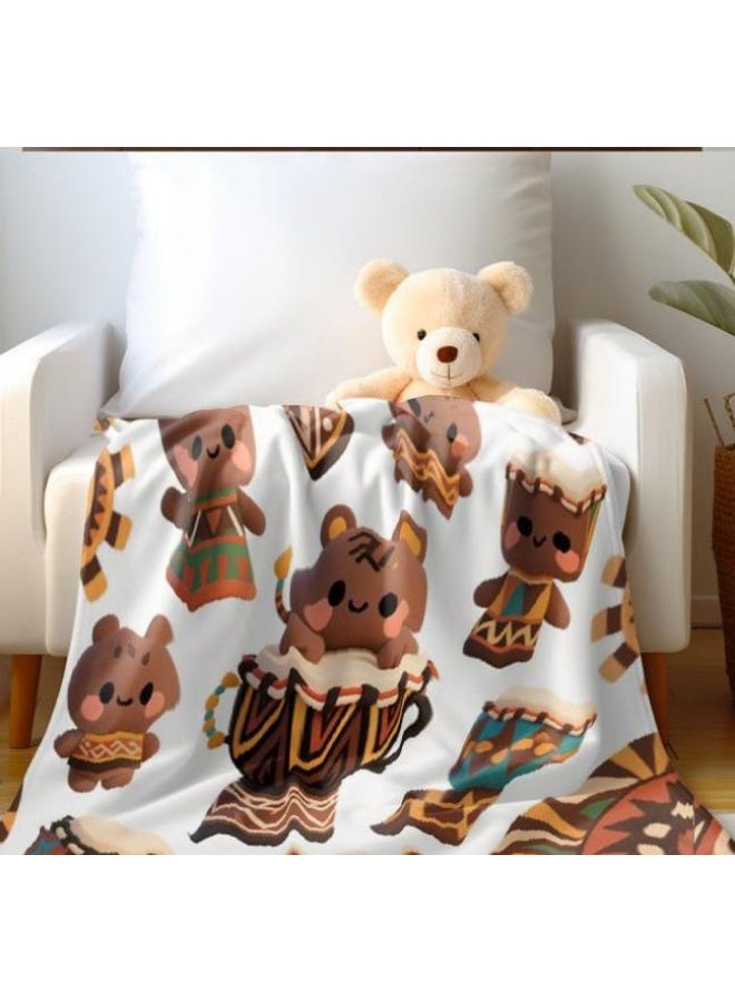 general Baby and children's cartoon flannel thin blanket (warm and comfortable, suitable for sleep, game use) 70cm*100cm - Image 3