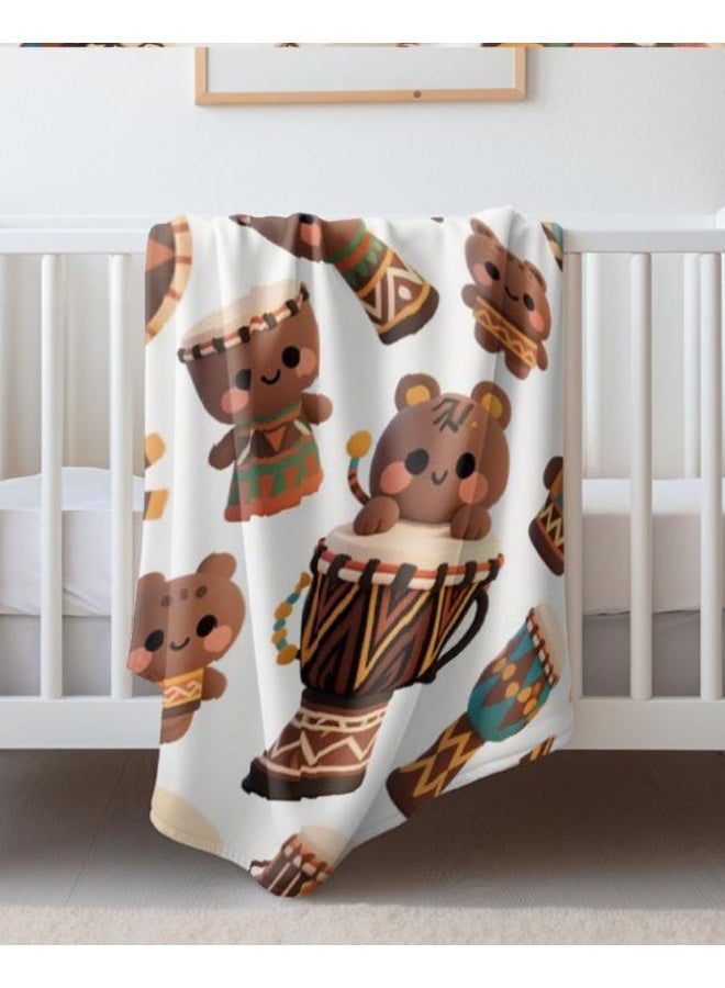 general Baby and children's cartoon flannel thin blanket (warm and comfortable, suitable for sleep, game use) 70cm*100cm - Image 2