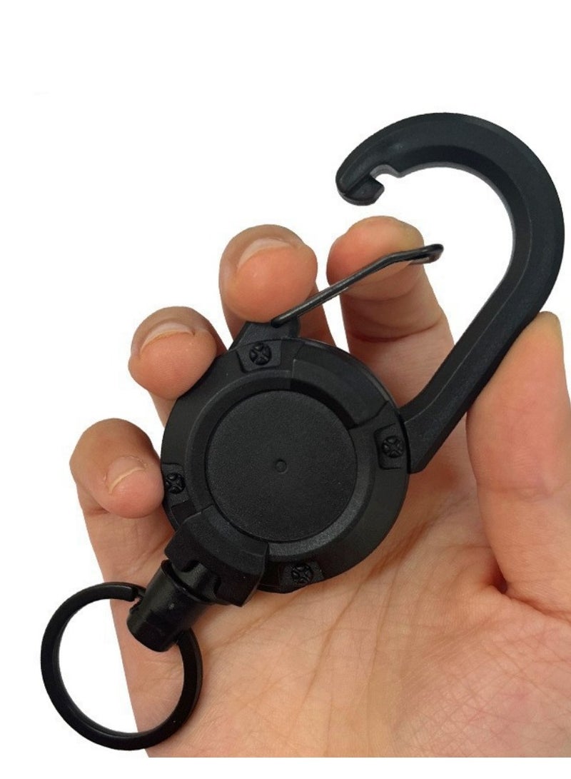 Outdoor Wire Rope Multifunctional Anti-Lost Keychain Camping High Rebound Anti-Lost Telescopic Buckle (Pack of 4pcs) - Image 4