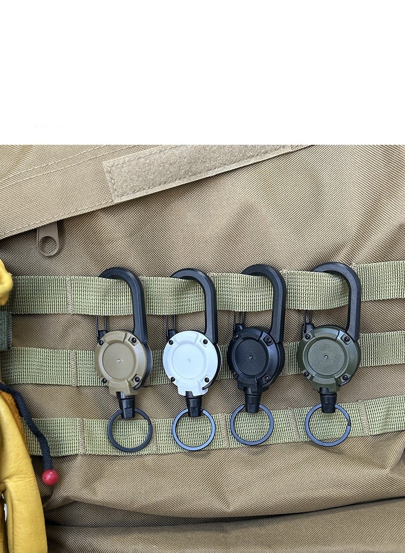 Outdoor Wire Rope Multifunctional Anti-Lost Keychain Camping High Rebound Anti-Lost Telescopic Buckle (Pack of 4pcs) - Image 5