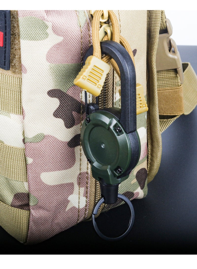 Outdoor Wire Rope Multifunctional Anti-Lost Keychain Camping High Rebound Anti-Lost Telescopic Buckle (Pack of 4pcs) - Image 3