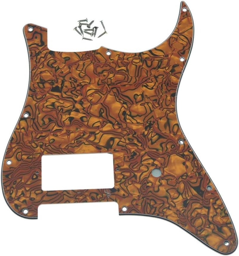KAISH 11 Hole ST/Strat Style One Humbucker Guitar Pickguard Scratch Plate for Delonge Stratocaster/Strat Tiger Stripe - Image 1