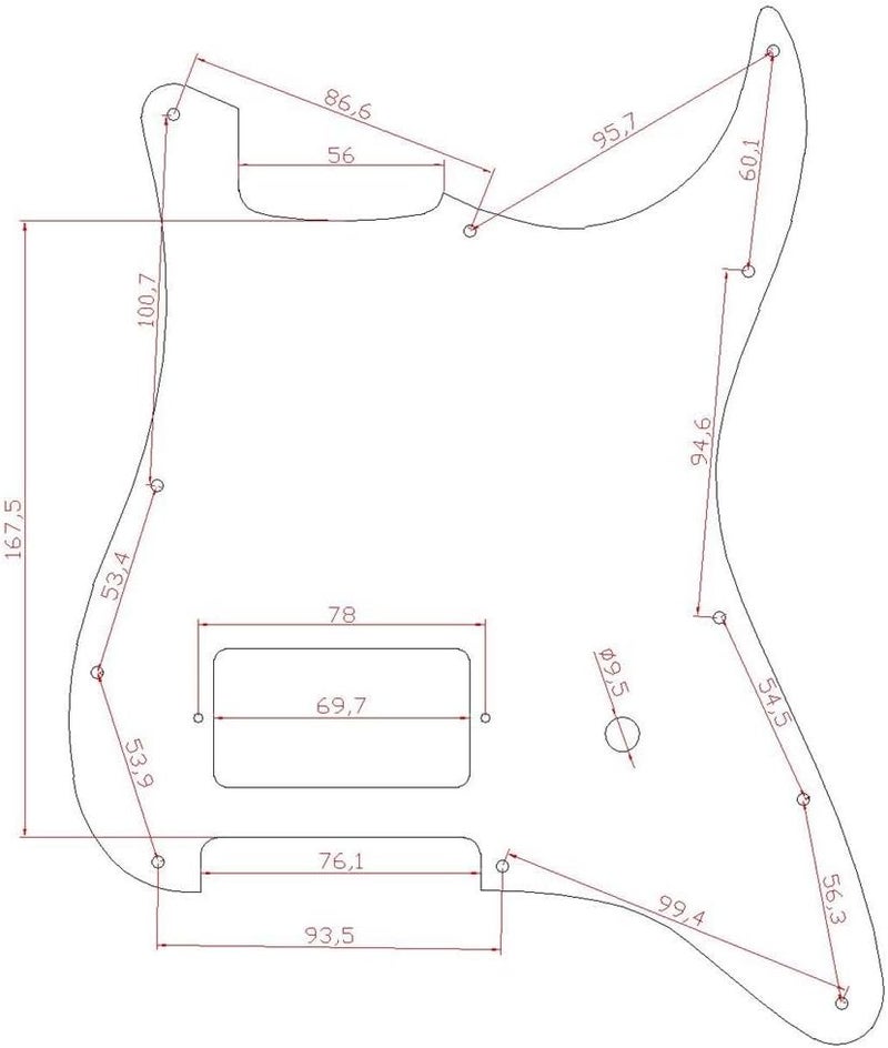 KAISH 11 Hole ST/Strat Style One Humbucker Guitar Pickguard Scratch Plate for Delonge Stratocaster/Strat Tiger Stripe - Image 3