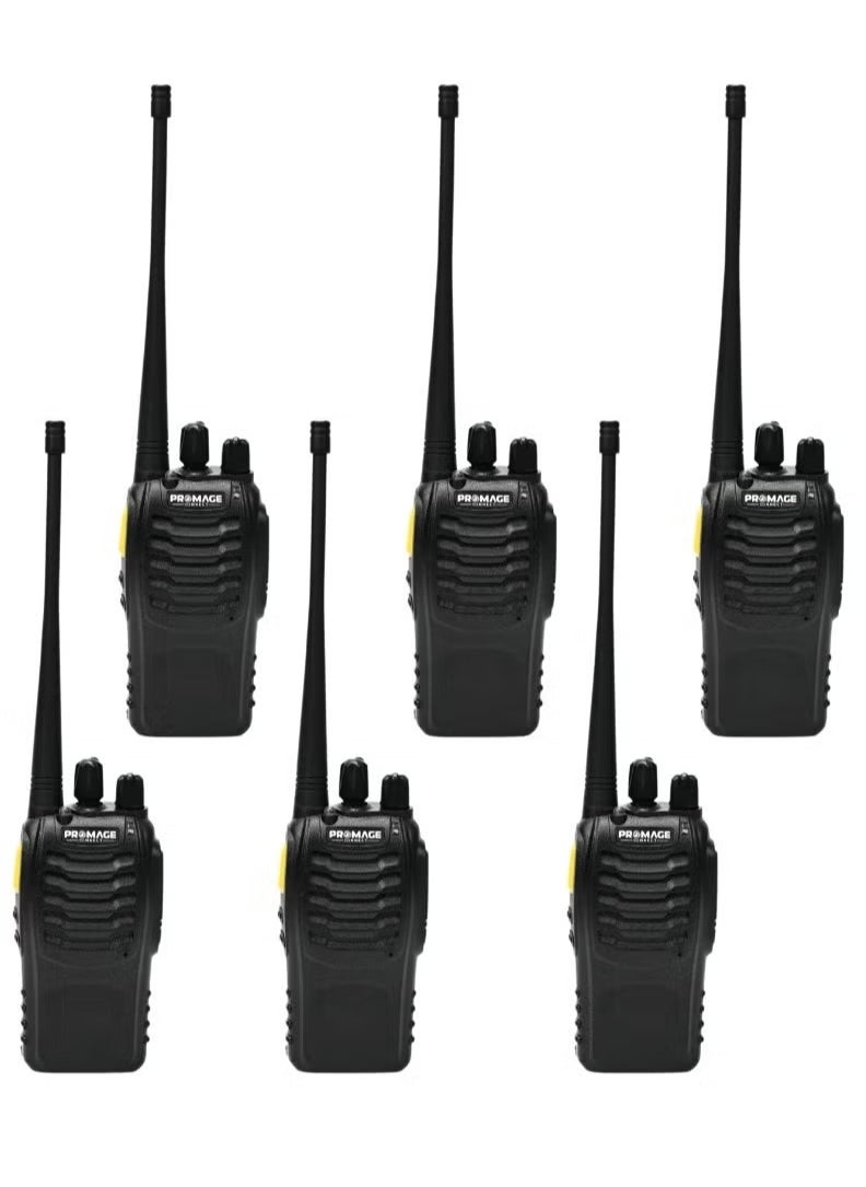 Promage Connect PC-WT710 Portable Radio Station Walkie-Talkies Six Pack,  Walkie-Talkies
