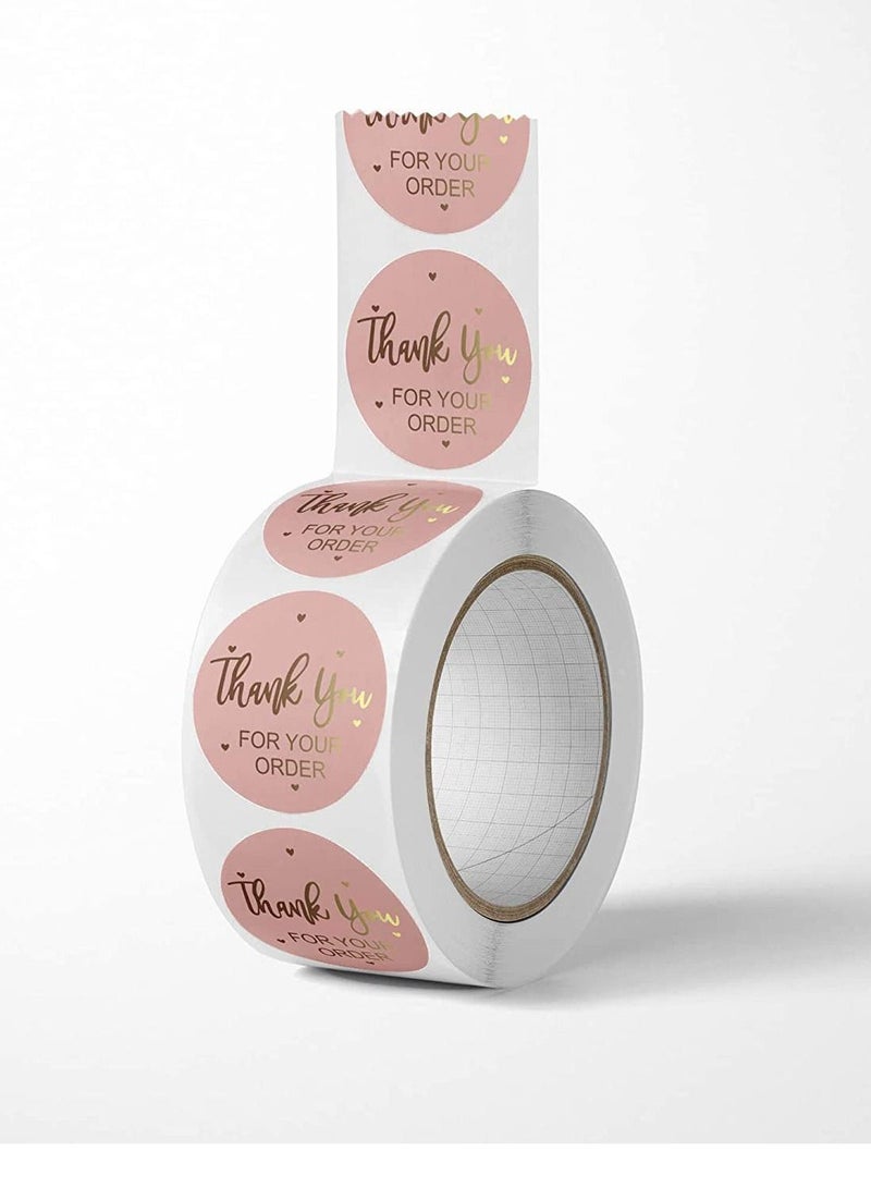 Excefore Thank You Sticker Heart Shape, Designs Stickers, Roll 1 Inch Gold Foil Stickers Label for Business Packaging, for Packages, Gifts, Wedding, Birthdays, Giveaways, Small Business（300pcs/roll） - Image 1