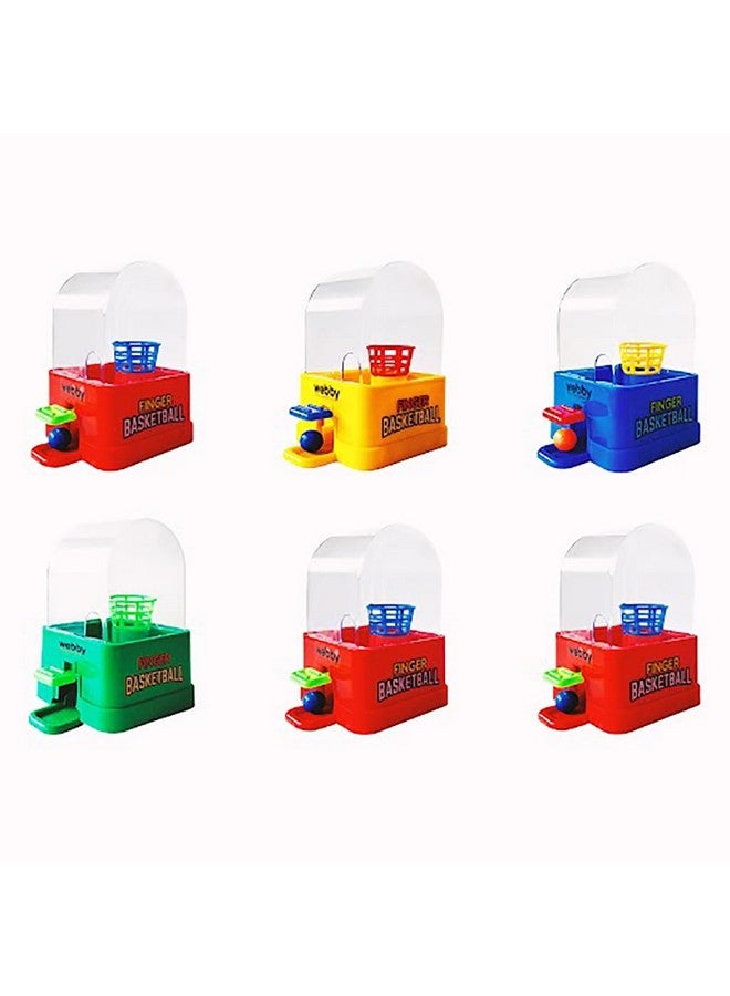 Webby Mini Finger Basketball Shooting Game for Kids|Toy Ball Sports|Party Favors|Small Game Toy|Mini Handheld Desktop Table Game|Birthday Return Gift Toy for 4 Years Old Boys (Pack of 6) - Multicolor - Image 1