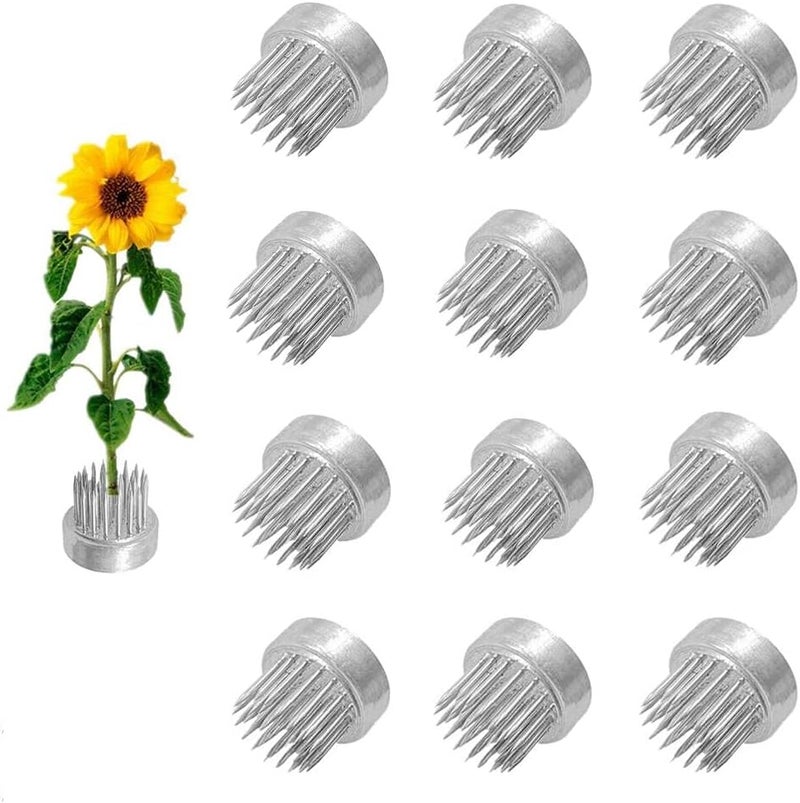 Eggone 12Pcs Flower Frog 23mm/0.9inch Mini Floral Frog Japanese Ikebana Kenzan Table Numbers Holder Cut Flower Floral Arranger Stainless Steel Pin for Small Ikebana Vase - Image 1