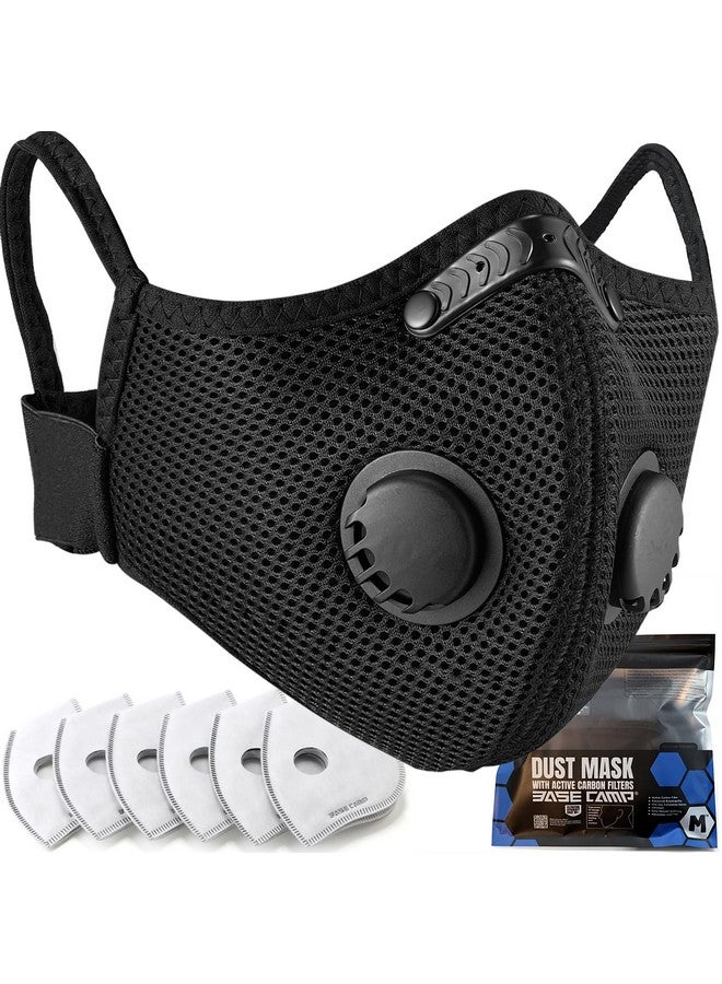 BASE CAMP M Plus Dust Mask, Breathable Reusable Face Mask with 6 Activated Carbon Filters for Woodworking Construction Mowing Grinding (Modern1) - Image 1