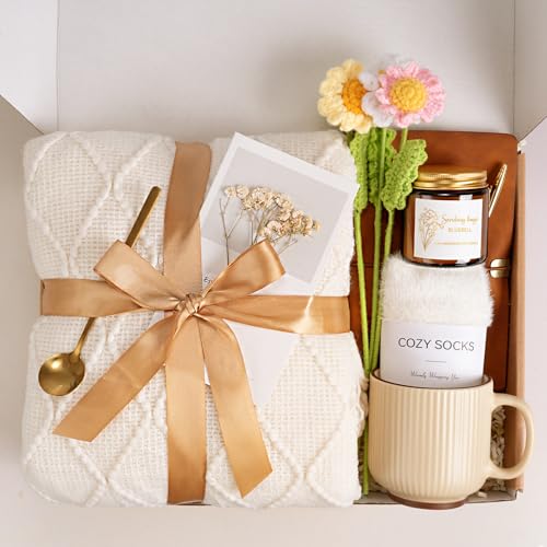 Giftissimo Get Well Soon Self Care Gift Basket for Women, Teacher Appreciation Gifts Thinking of You Care Package Mothers Day Birthday Box for Women Her Sister Wife Girlfriend Friend Grandma Coworker (White) - Image 2