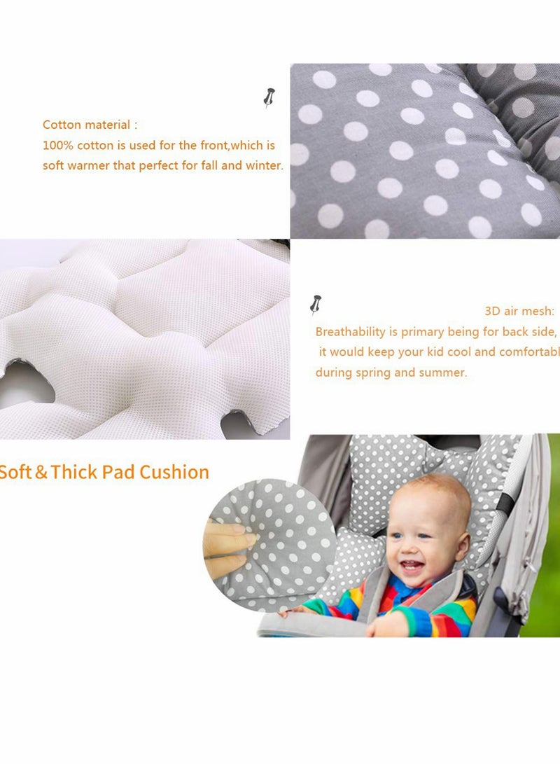 SYOSI Baby Car Seat Cushion for Stroller and Car Seat, Baby Stroller High Car Chair Seat Liner Mat, Universal Padding Liner Child Car Safety Seat Cushion, Double Sides UseGray Point - Image 5