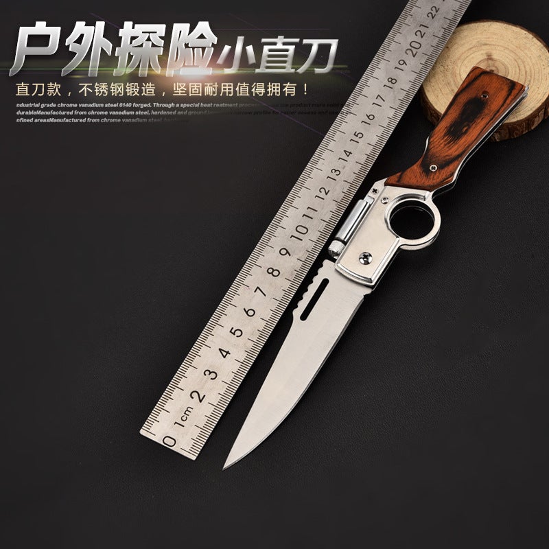 Bestseller Ak- 53% Off Folding Knife Yangjiang Outdoor Knife Self-Defense Wooden Handle Folding Knife Sharpened Special Combat Knife - Image 2