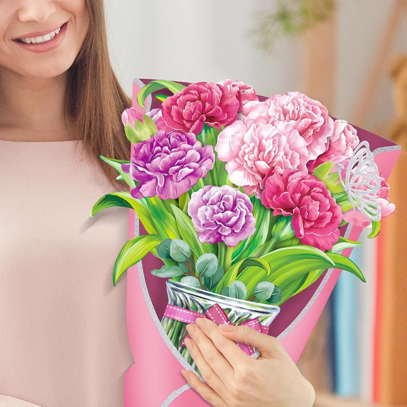Airpark Pop Up Flower Card, 3D Greeting Card – Pink Carnations – For Mom, Grandma – Ideal for Mother’s Day, Birthday, Appreciation - Image 5