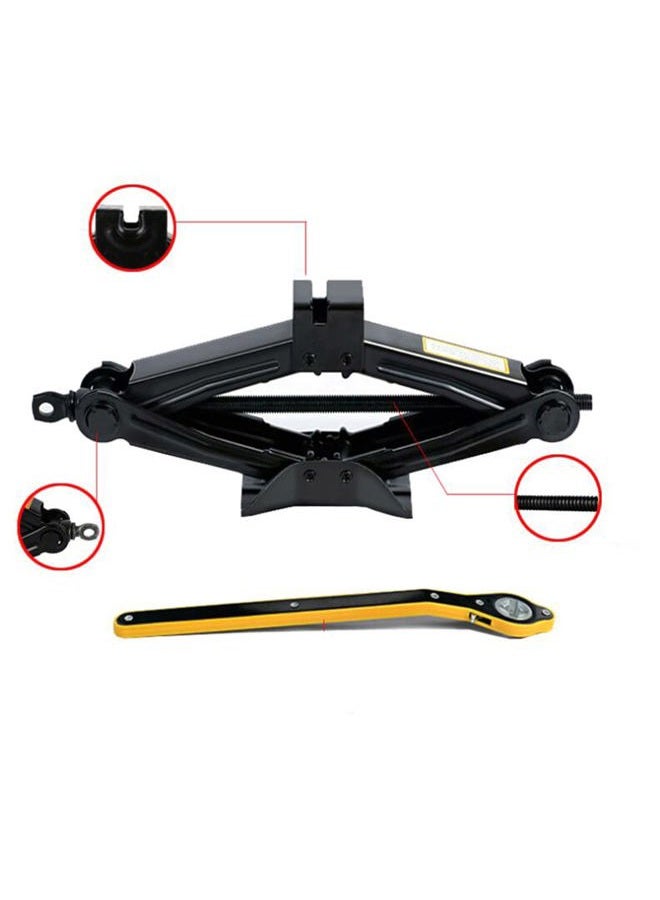 HUAHA Scissor Jack with Ratchet Handle Effort Saving,for/SUV/MPV Tyre Repair Changing Tool (2T) - Image 2