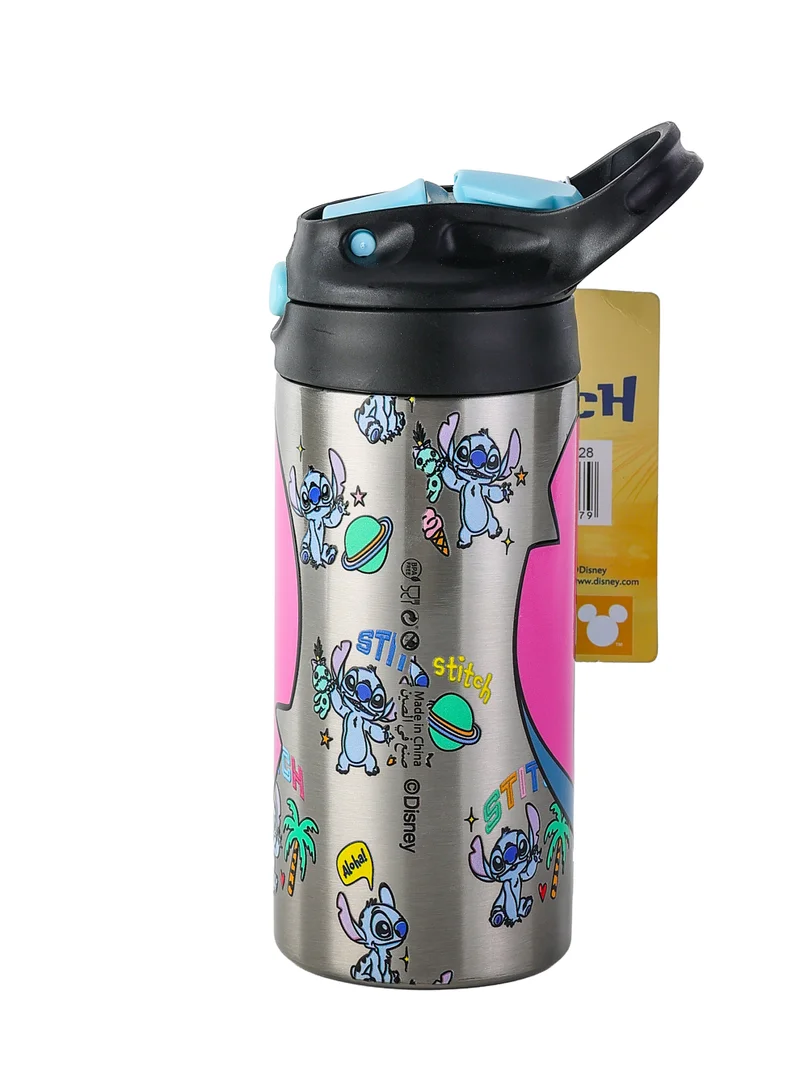 Disney  Disney Stitch Toddler Stainless Steel Water Bottle 500ML | Kids Insulated Drink Bottle | Stitch Water Bottle with Straw Lid for Women | Best Price UAE