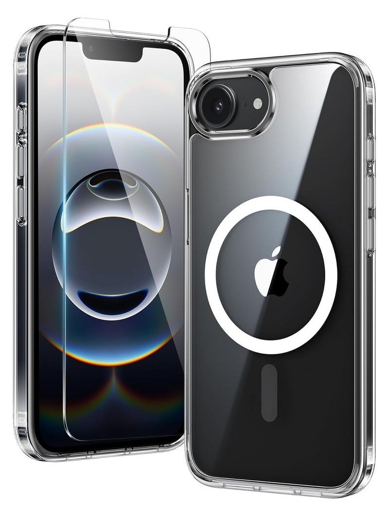 JAJEEK 2 in 1 for iPhone 16e Case, Compatible with MagSafe, Anti-Yellow with Screen Protector, 15 FT Strong-Grade Protection, Durable Case for iPhone 16e 6.1'' (2025), Shockproof, Stylish Design, Premium Quality - Image 1