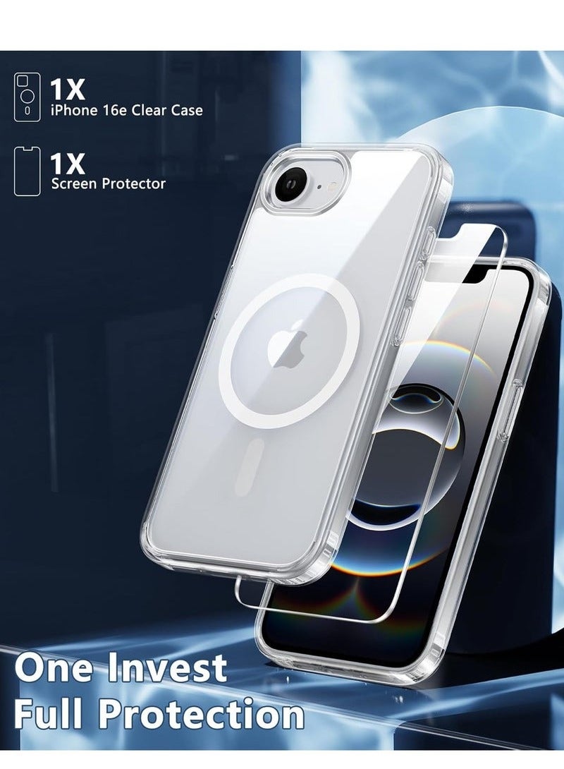 JAJEEK 2 in 1 for iPhone 16e Case, Compatible with MagSafe, Anti-Yellow with Screen Protector, 15 FT Strong-Grade Protection, Durable Case for iPhone 16e 6.1'' (2025), Shockproof, Stylish Design, Premium Quality - Image 2