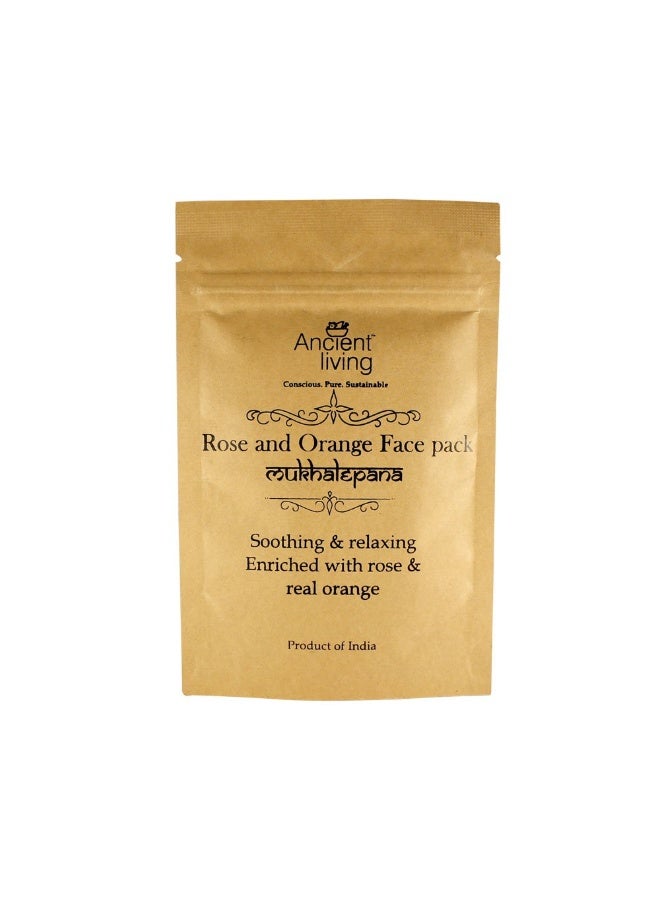 Ancient Living Organic Skin Soothing & Refreshing Pack - Promotes Radiant skin (Rose & Orange Face 40g Pack Pouch 2 & Rose Water 100 Ml) - Image 3