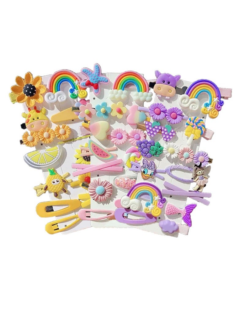 42 قطعة من مقاطع الشعر ، مقاطع الشعر للفتيات ، اكسسوارات الشعر للفتيات ، والأطفال تصميم مقاطع الشعر ، زهرة قوس قزح حلوى الفاكهة لطيف مقاطع الشعر للفتيات ، متعدد الألوان . - Image 2