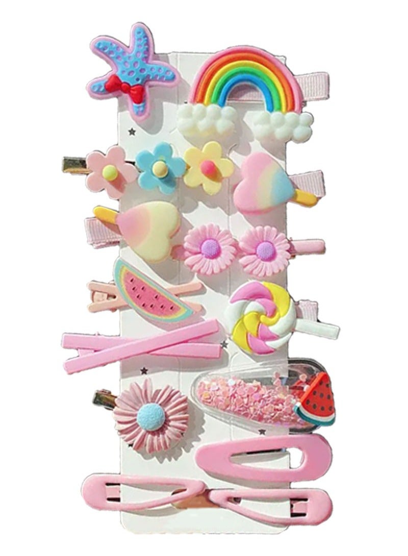 42 قطعة من مقاطع الشعر ، مقاطع الشعر للفتيات ، اكسسوارات الشعر للفتيات ، والأطفال تصميم مقاطع الشعر ، زهرة قوس قزح حلوى الفاكهة لطيف مقاطع الشعر للفتيات ، متعدد الألوان . - Image 4