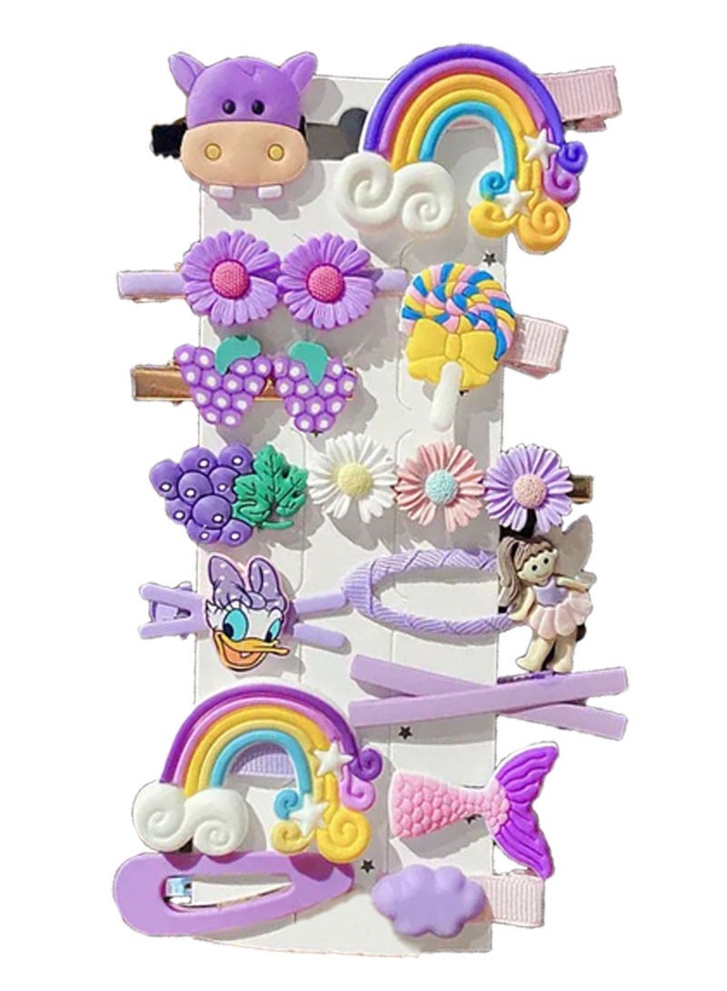 42 قطعة من مقاطع الشعر ، مقاطع الشعر للفتيات ، اكسسوارات الشعر للفتيات ، والأطفال تصميم مقاطع الشعر ، زهرة قوس قزح حلوى الفاكهة لطيف مقاطع الشعر للفتيات ، متعدد الألوان . - Image 5