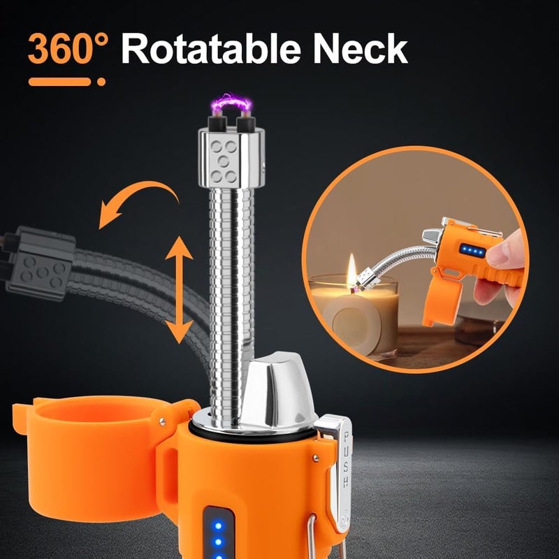 LCFUN Electric Lighters Rechargeable Lighters Flexible Neck Dual Arc Electronic Lighter USB C Lighter with LED Battery Indicator and Flashlight for Candle, Camping, Hiking, Outdoor Adventure - Image 2