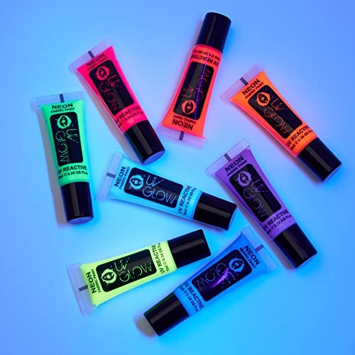 UV Glow - Neon UV Fabric Paint - 0.34oz - Textile paint for clothes, t-shirts, bags, shoes & canvas (Set of 8) - Image 3