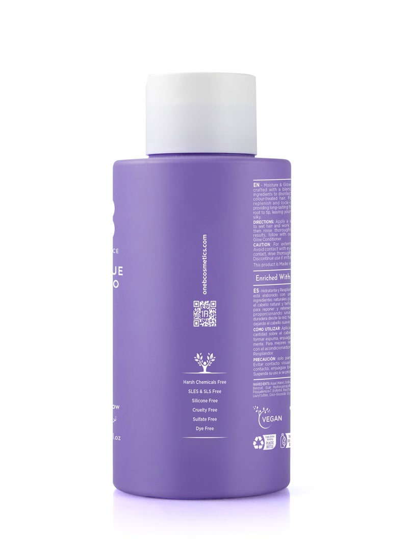 1B Glossique Moisture & Glow Shampoo 475ml – With Passion Fruit Extract & Erythritol | Hydrates, Softens & Adds Shine | For Dry, Dull, or Color-Treated Hair | Long-Lasting Moisture Care - Image 3