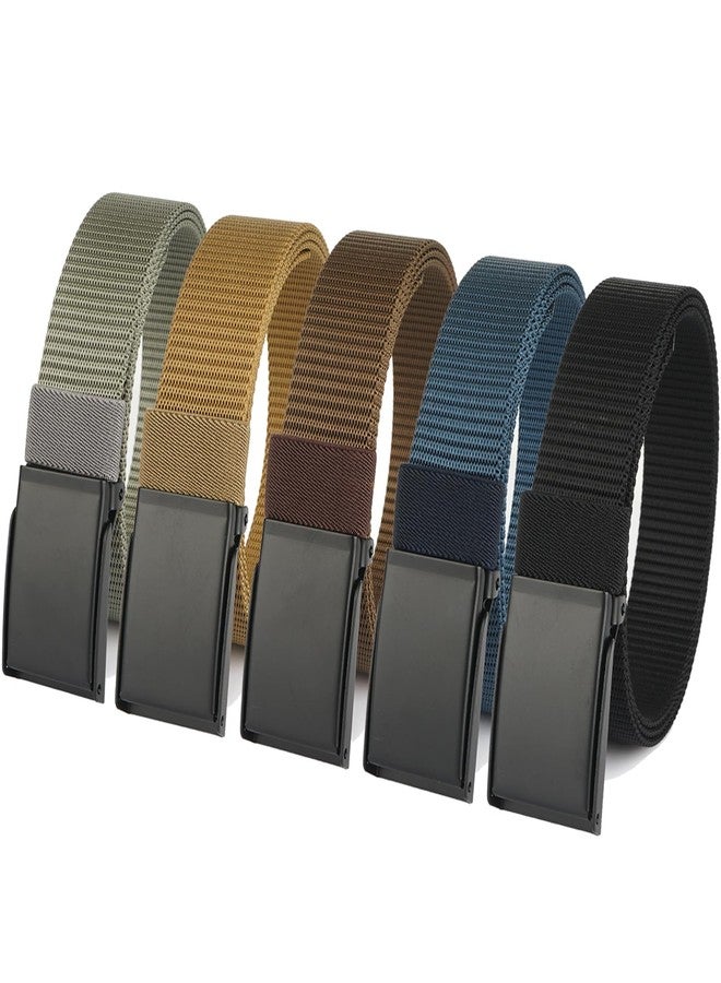 HOANAN 5 Pack Nylon Tactical Flip-Top Buckle Belts, 1 1/4” Lightweight Military Webbing Belt for Men/Women (Fit pants up to 45") - Image 1