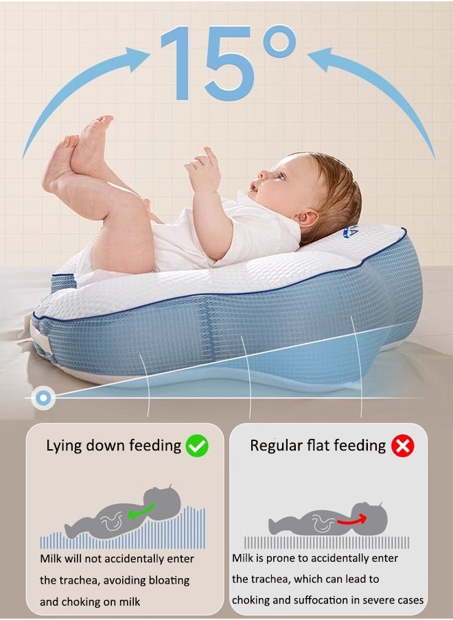 Aissiora Multifunctional nursing pillow Baby nursing pillow Baby anti-milk pillow Newborn feeding pillow Baby nursing pillow Double-sided Baby ramp pillow  - Image 5