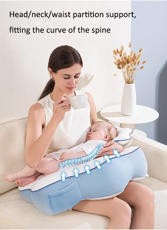 Aissiora Multifunctional nursing pillow Baby nursing pillow Baby anti-milk pillow Newborn feeding pillow Baby nursing pillow Double-sided Baby ramp pillow  - Image 4