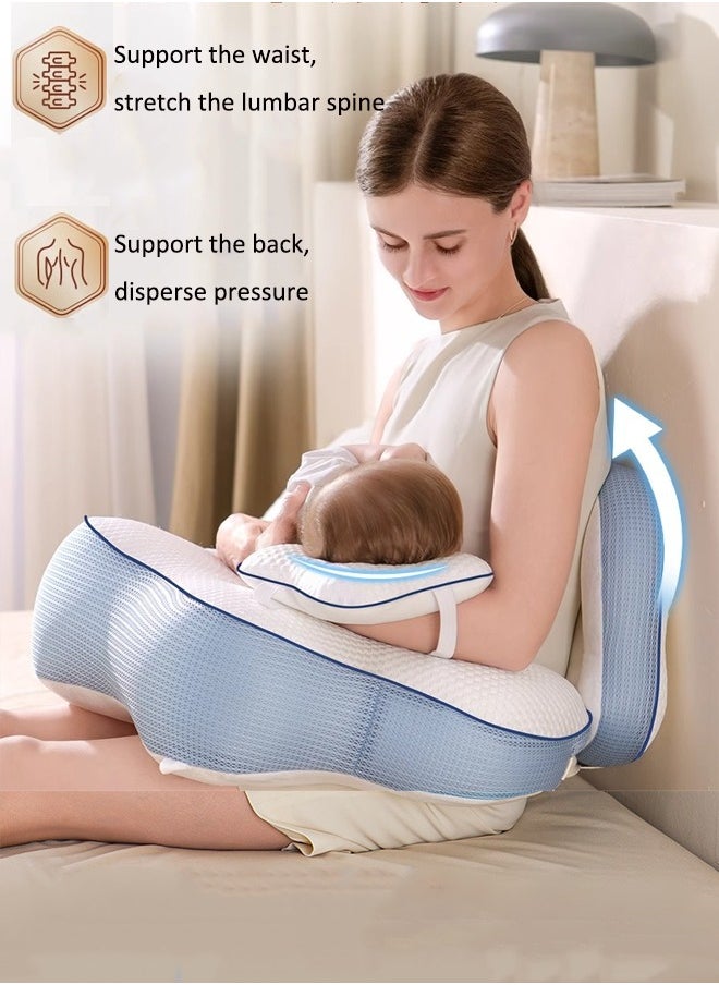 Aissiora Multifunctional nursing pillow Baby nursing pillow Baby anti-milk pillow Newborn feeding pillow Baby nursing pillow Double-sided Baby ramp pillow  - Image 3