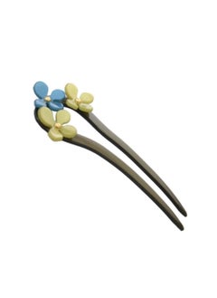 CARAVAN Caravan Three (3) Handmade Flowers Decked With Shiny Gold Studs Finishes This Handmade Chignon Pin 