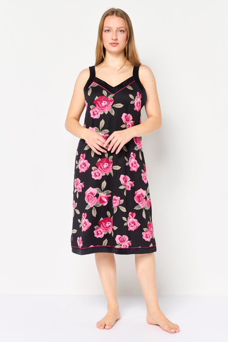 Christian Siriano Women 2 Pieces Floral Print Robes And Dress Set, Multicolor - Image 4