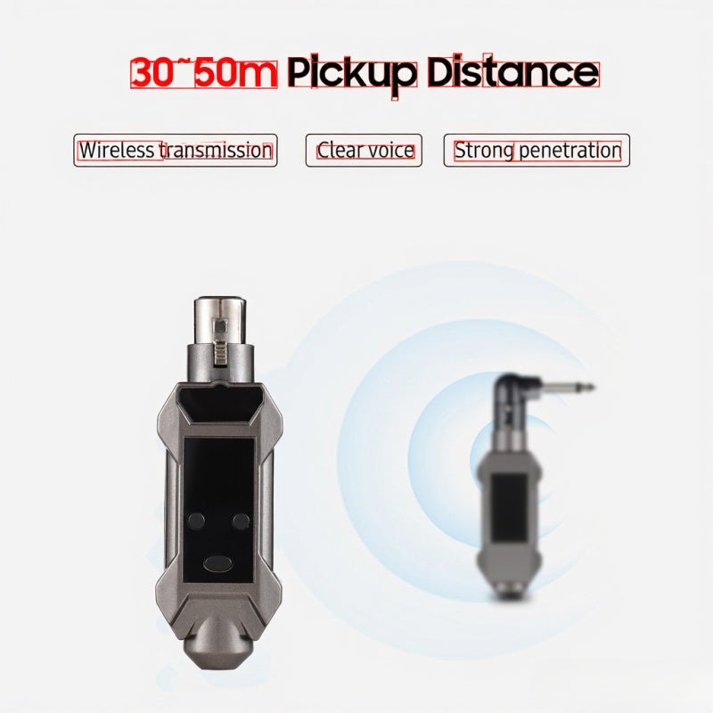 مُرسل ومستقبل لاسلكي XLR ترددات UHF: 16 نقطة تردد، تقليل ضوضاء ذكي، ضبط جهد 48 فولت - استقبال بعيد المدى، رمز معرف فريد لتحويل الميكروفون اللاسلكي لـ Dynam - Image 5