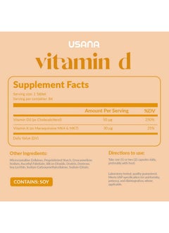 USANA Vitamin D Maximumstrength 2000 Iu Vitamin D Supplement To Support An Already Healthy Immune System* 84 Tablets  - Image 3