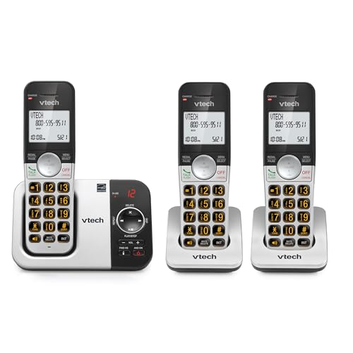 VTech Cordless Phone with 3 Handsets Big Buttons Large Backlit Display Answering Machine DECT 60 Intercom Call Transfer Easy to Use VG2323 - Image 1