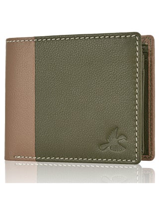 Joseph Olive RFID Blocking Leather Wallet for Men, Olive, Two-Fold Wallet