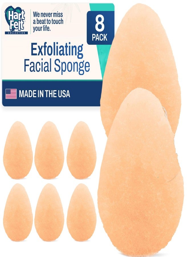 HartFelt 8ct Tear Drop Face Scrubber for Women | Reusable Facial Sponges for Daily Cleansing | Facial Exfoliating Pads for Removing Dead Skin, Dirt & Makeup | Made in USA - Image 1