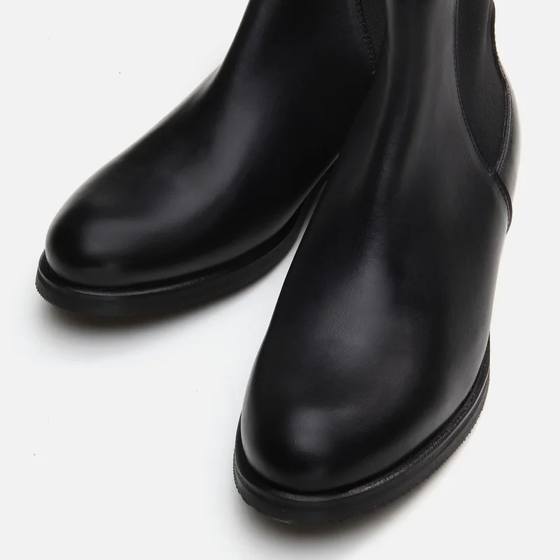Hotiç 01BOH291830A100 GENUINE Leather Black Women's Flat Boots