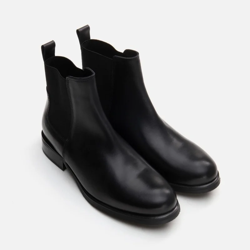 Hotiç 01BOH291830A100 GENUINE Leather Black Women's Flat Boots