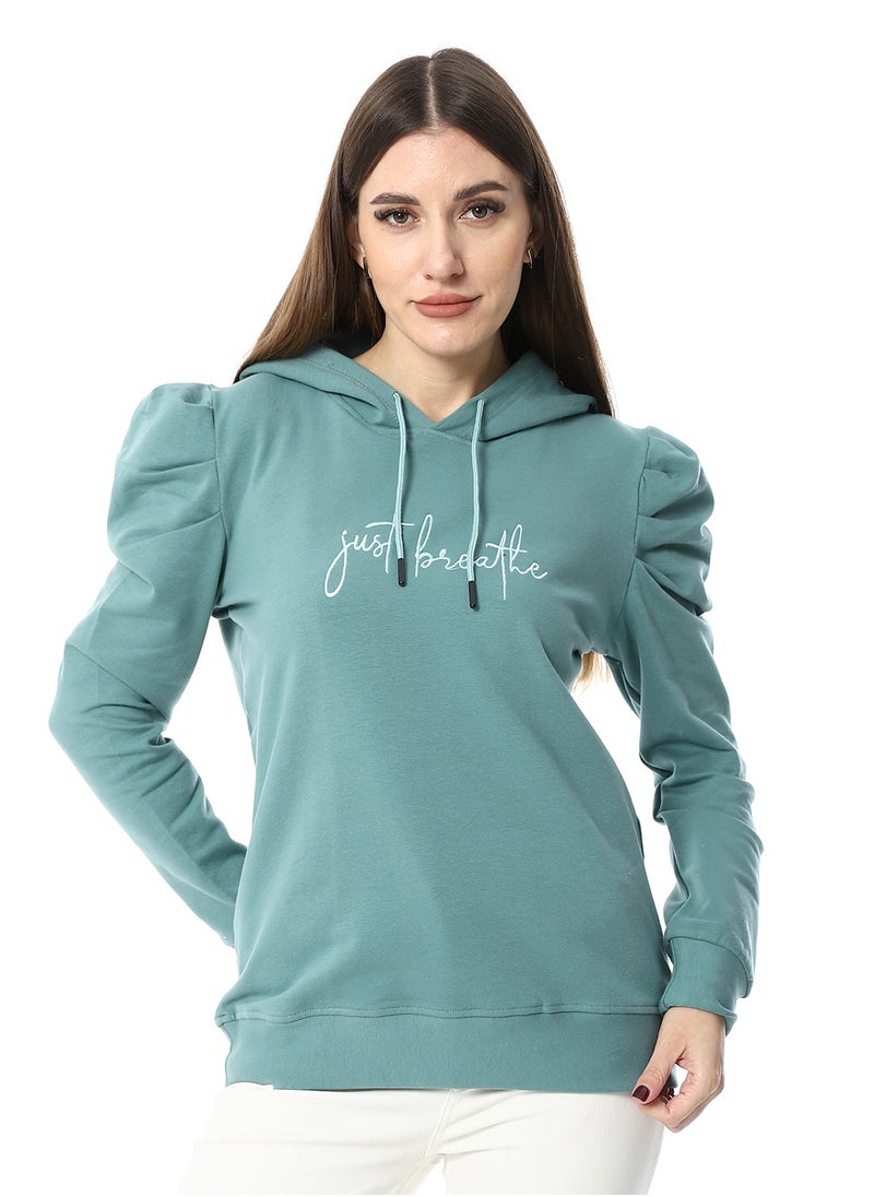 Caesar WomenEmbroidery Melton sweat Shirt With Long Sleeves  - Image 1