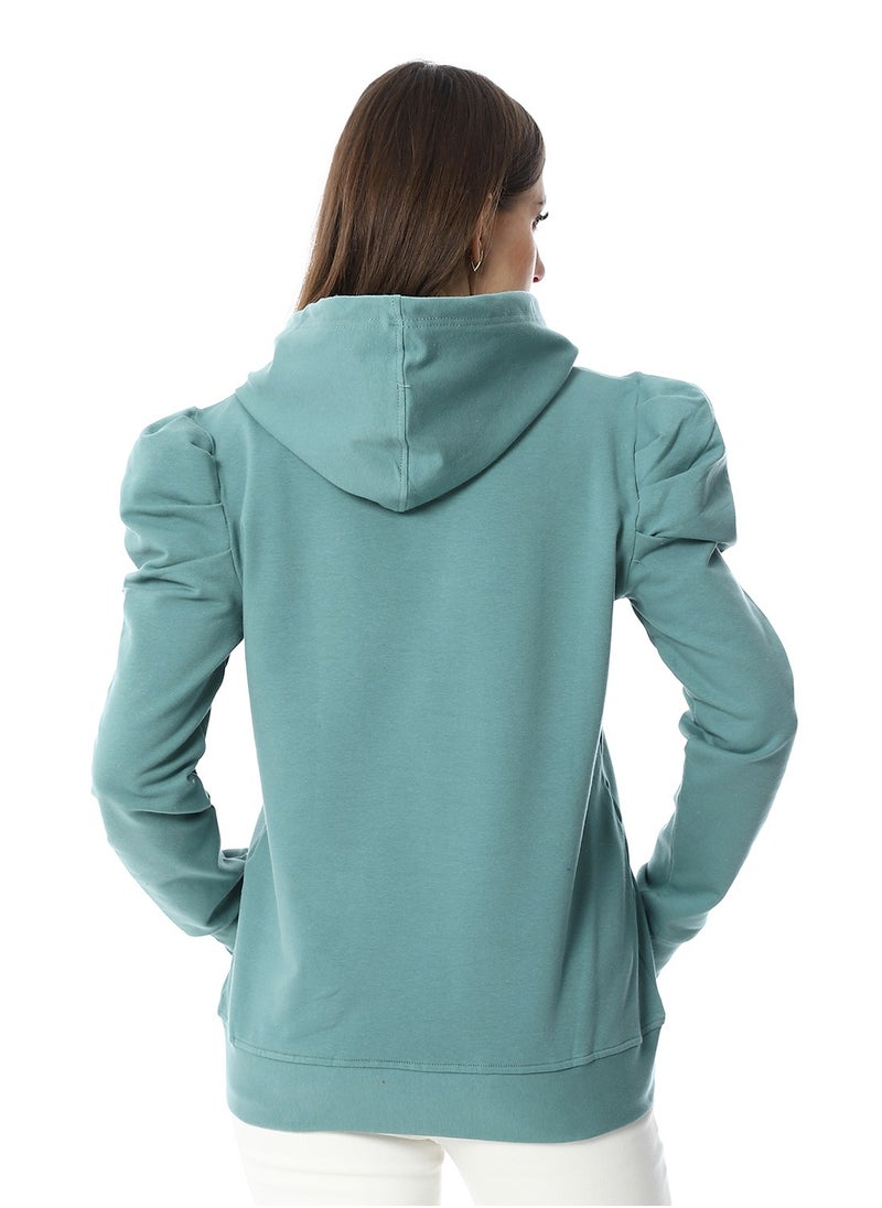 Caesar WomenEmbroidery Melton sweat Shirt With Long Sleeves  - Image 2
