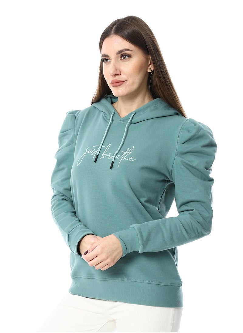 Caesar WomenEmbroidery Melton sweat Shirt With Long Sleeves  - Image 4