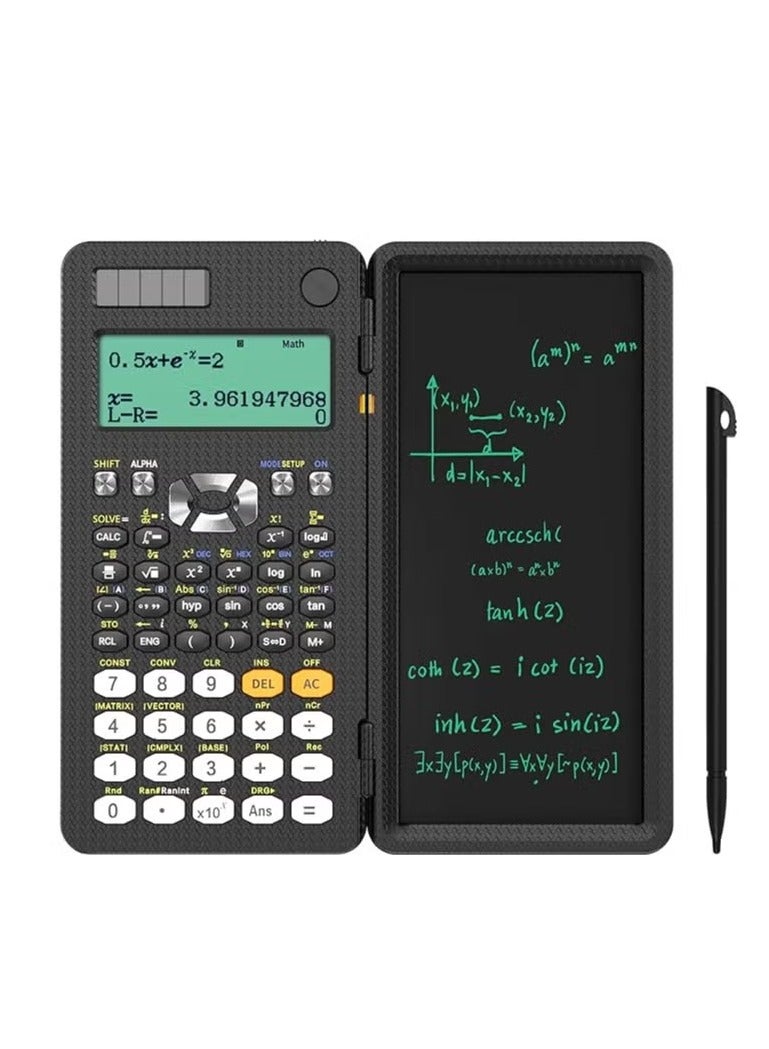 Advanced Scientific Calculator Set - Multiview Display, Erasable Lcd Writing Tablet, Solar Power, Notepad For School, Engineering, Teachers With Pen Included - Image 1