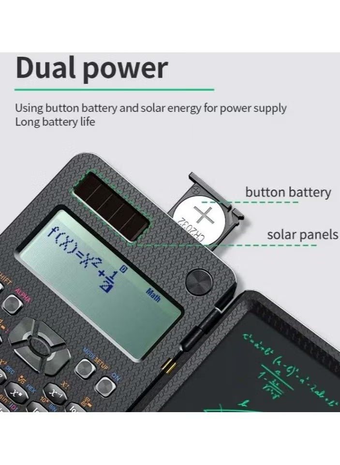 Advanced Scientific Calculator Set - Multiview Display, Erasable Lcd Writing Tablet, Solar Power, Notepad For School, Engineering, Teachers With Pen Included - Image 3